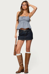 Zahara Gingham Babydoll Top