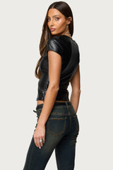 Raphaela Faux Leather Top