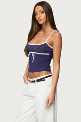 Rhoda Contrast Polka Dot Tank Top