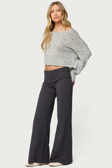 Wide Leg Foldover Trousers