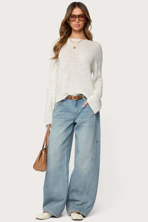 Drop Shoulder Light Knit Sweater