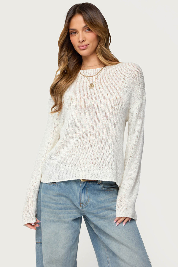 Drop Shoulder Light Knit Sweater