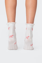 Bow Printed Socks