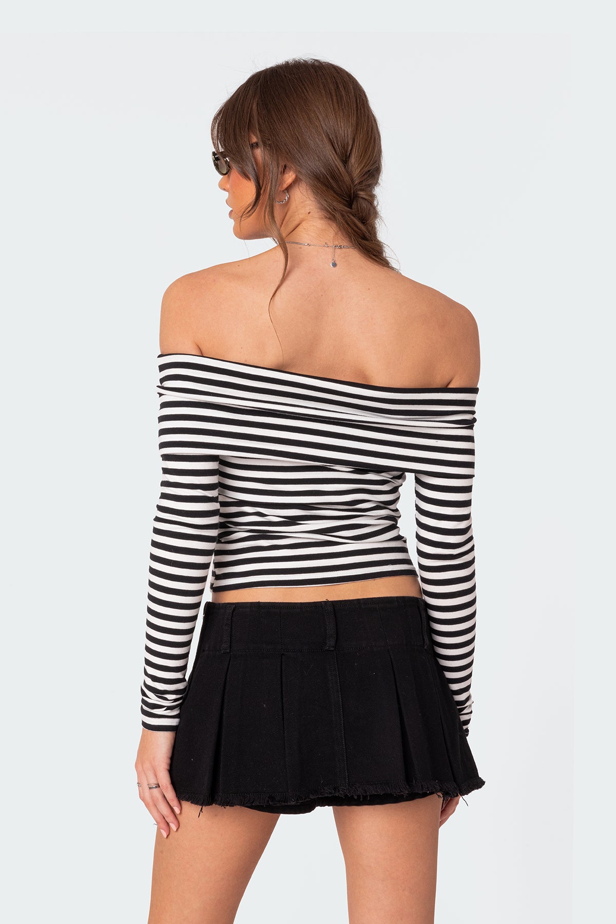 Striped Fold Over Top