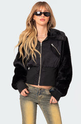 Malliora Faux Fur Nylon Jacket