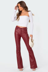 Luna Faux Leather Flare Jeans