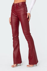 Luna Faux Leather Flare Jeans