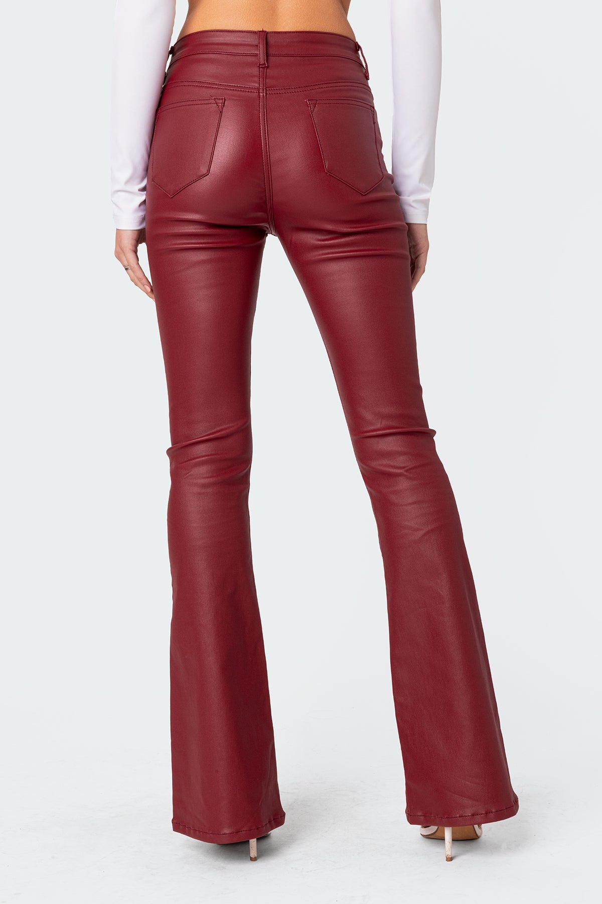 Luna Faux Leather Flare Jeans