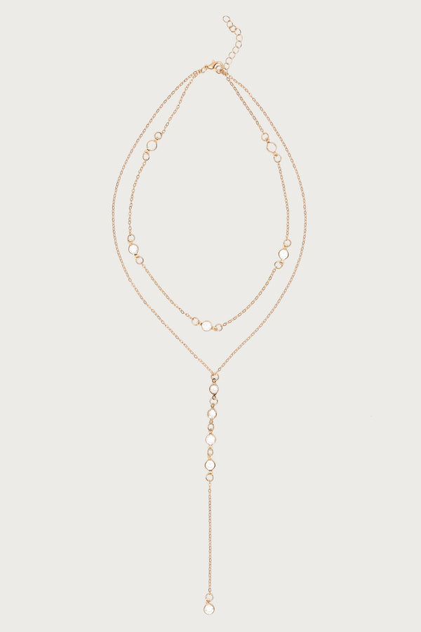 Stone Layered Cascading Necklace