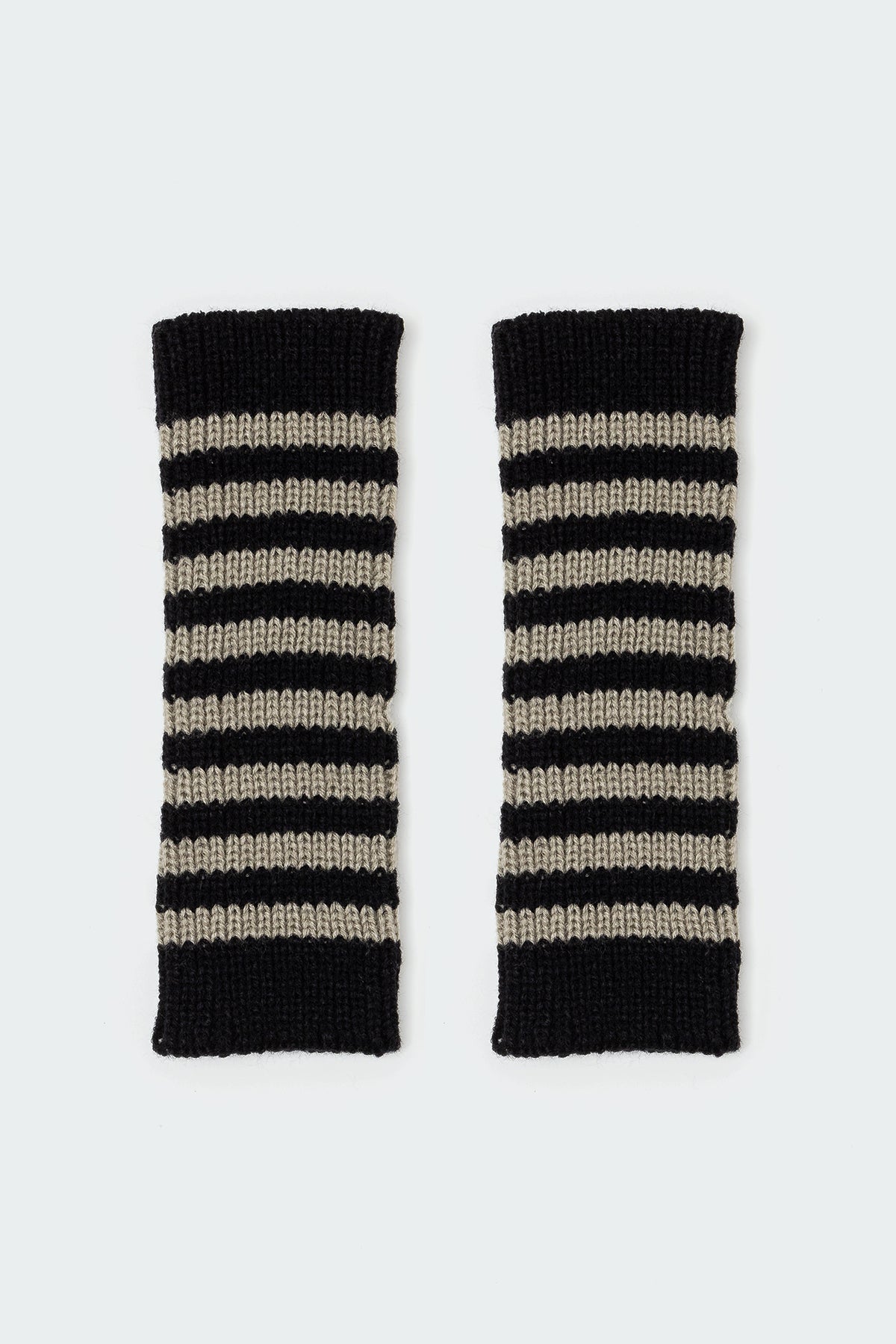 Striped Knit Fingerless Gloves