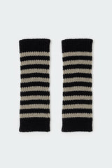 Striped Knit Fingerless Gloves