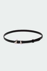 Abstract Buckle Faux Leather Belt