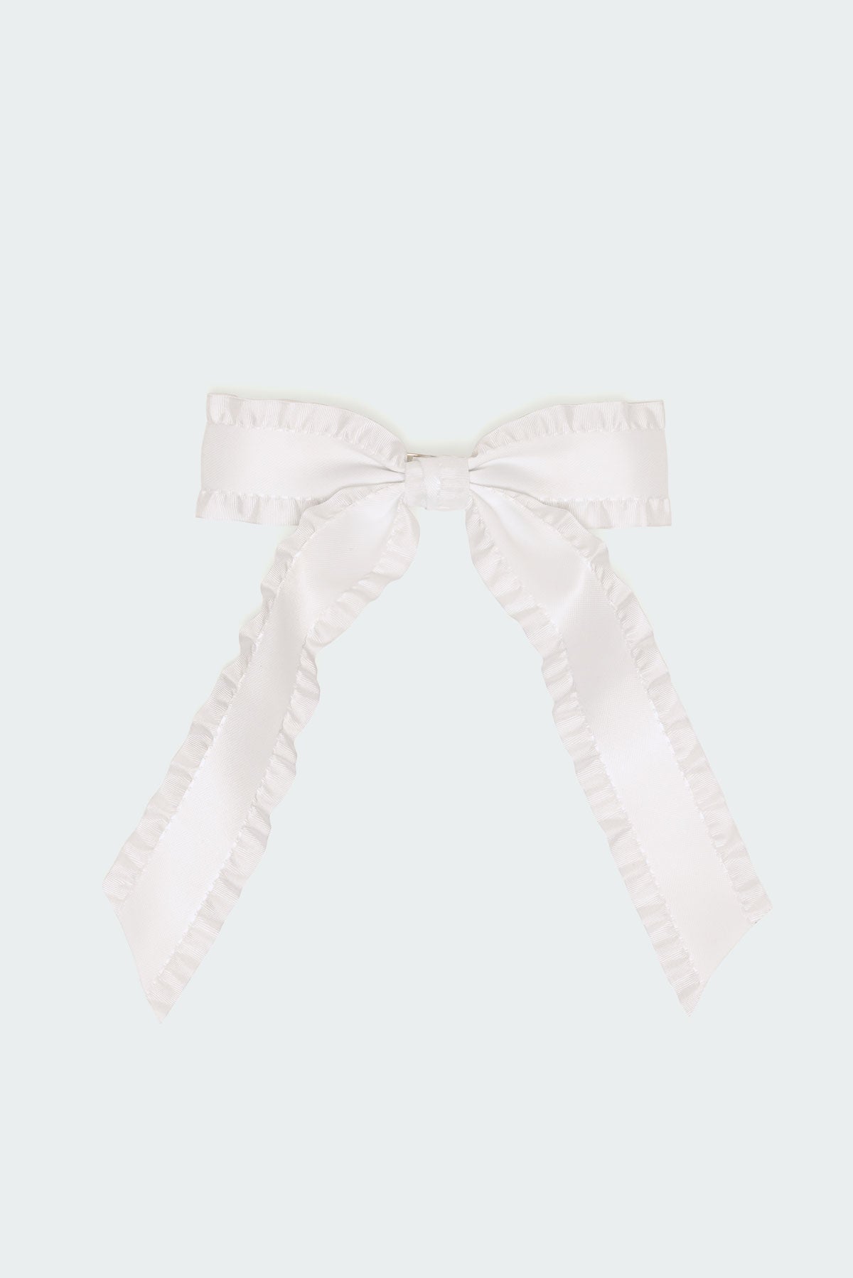 Ruffle Trim Bow Hair Clip