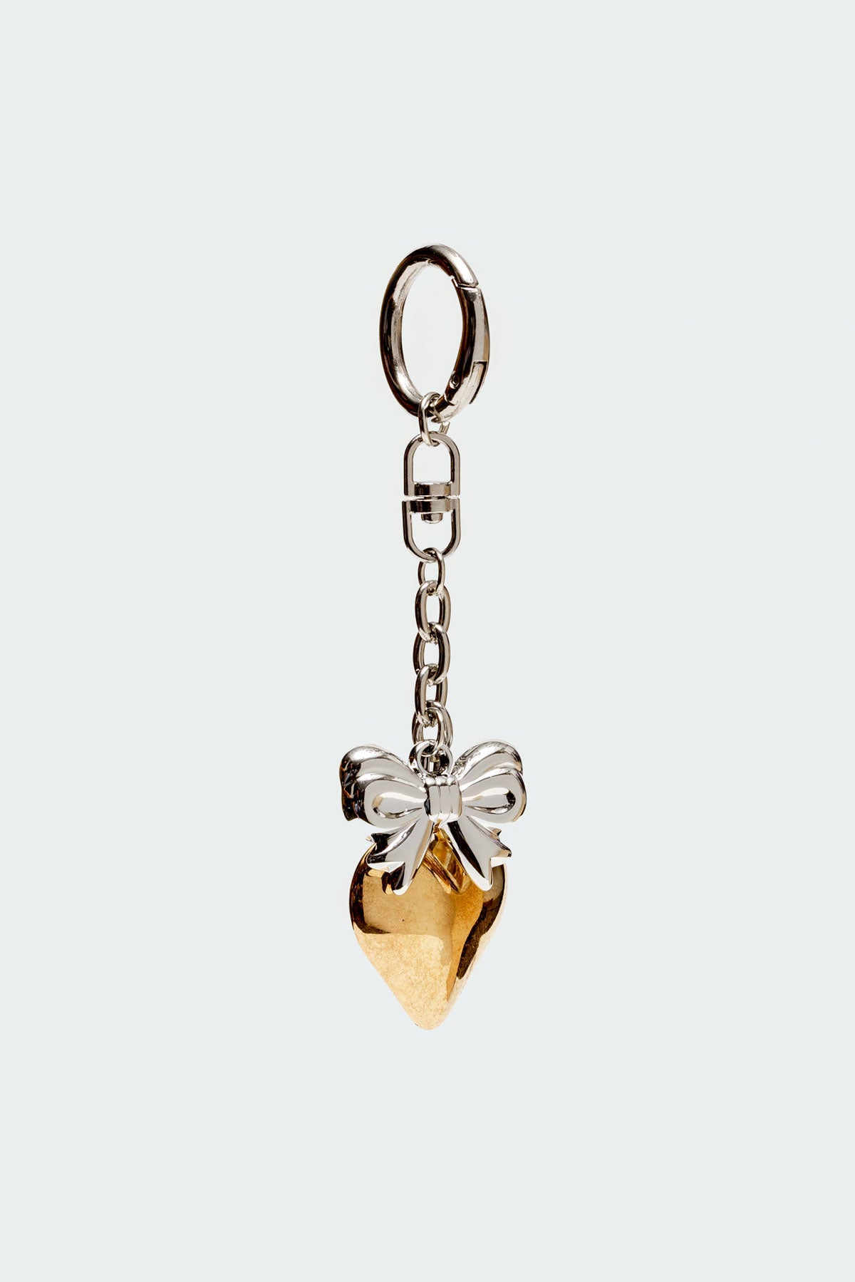 Heart & Bow Mixed Metal Keychain