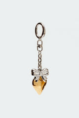 Heart & Bow Mixed Metal Keychain