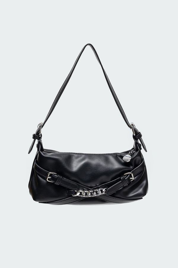 Buckle & Chain Shoulder Bag