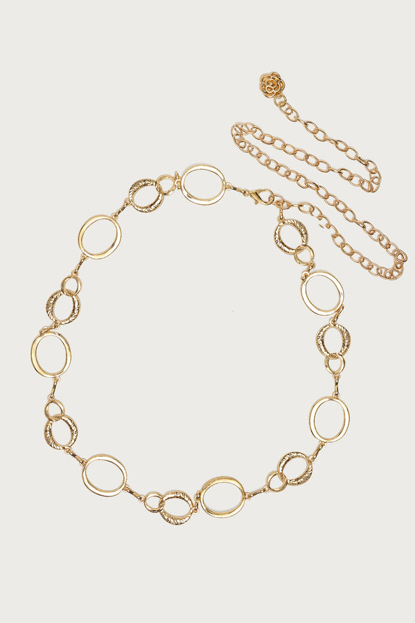 Textured Oval Chain Belt