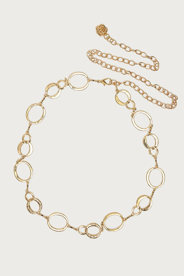 Textured Oval Chain Belt