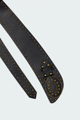 Studded Faux Leather Western Belt