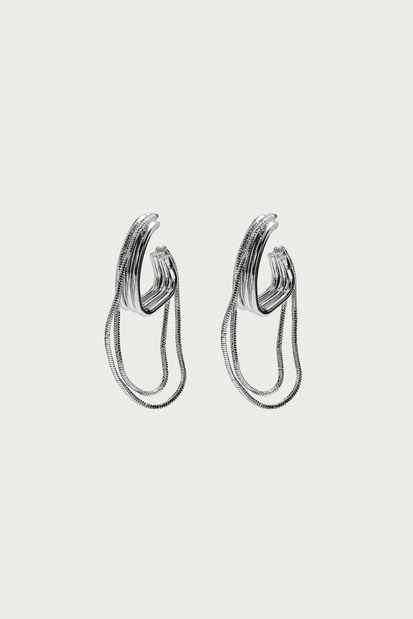 Dangling Chain Hoop Earrings