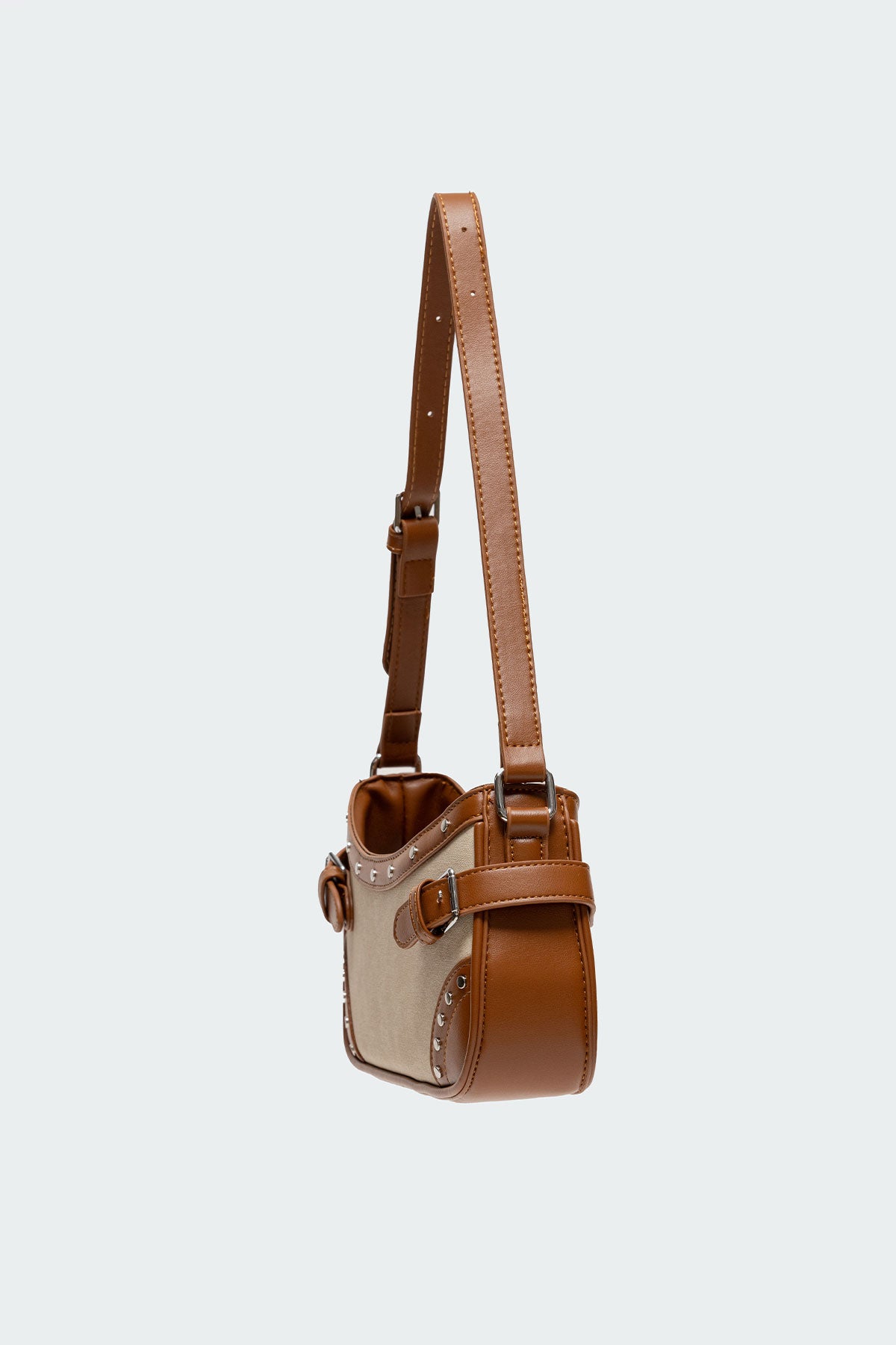 Two-Toned Faux Leather Shoulder Bag