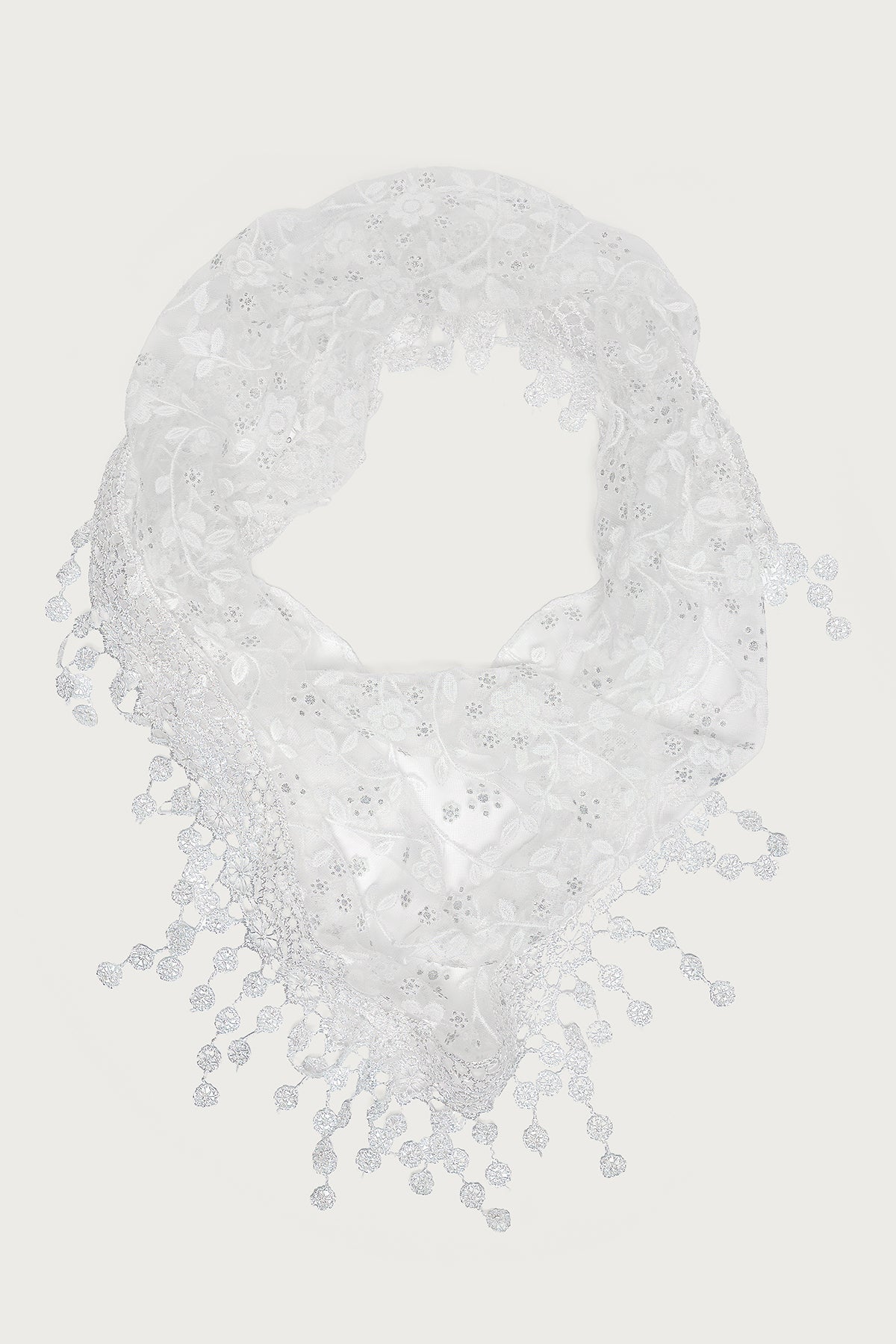 Sparkle Floral Sheer Lace Waist Scarf
