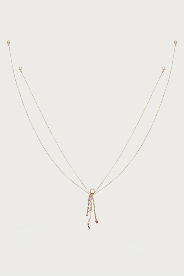 Pearly Bead Layered Body Chain