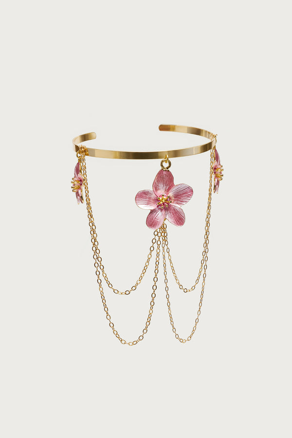 Tropical Flower Chain Arm Cuff