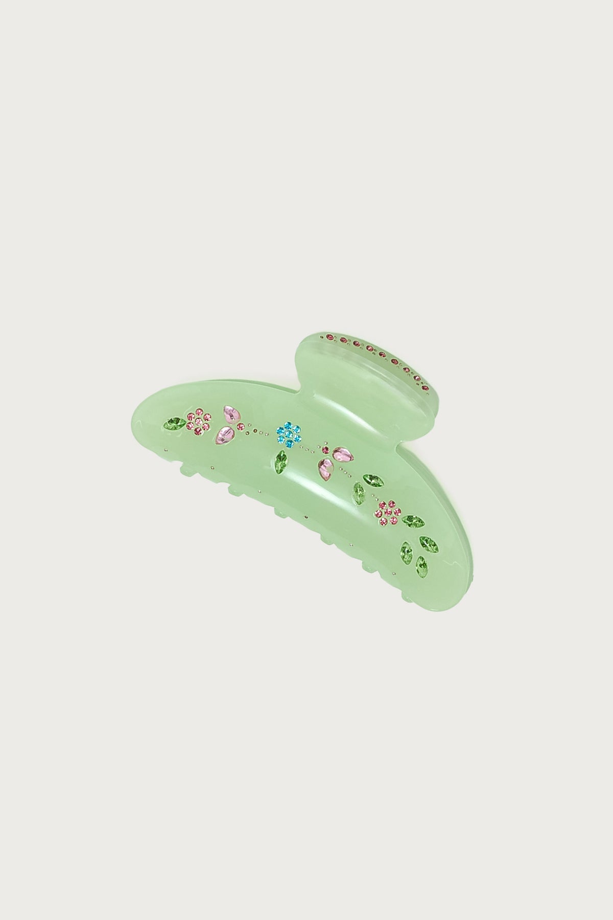 Floral Rhinstone Claw Clip