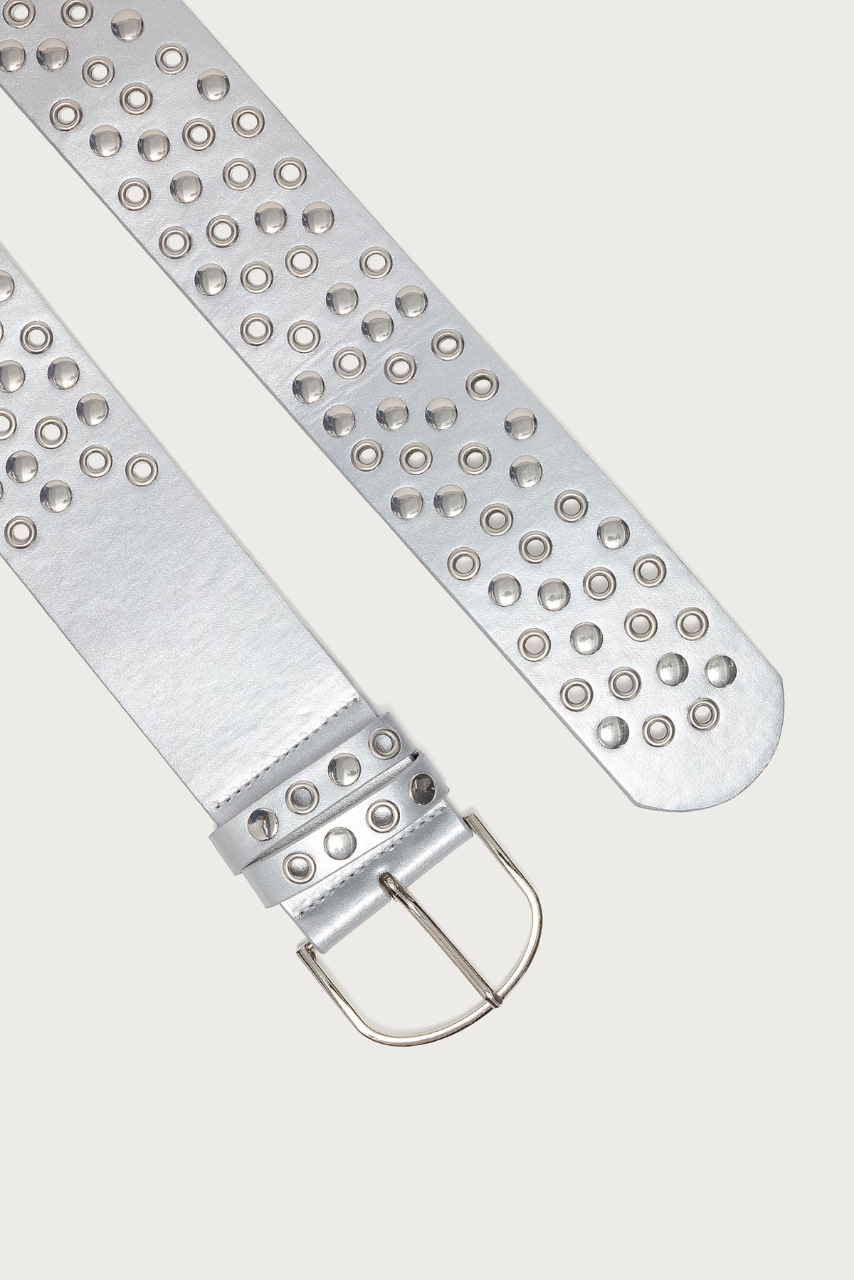 Studded Grommet Faux Leather Belt