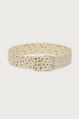 Studded Grommet Faux Leather Belt