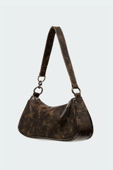 Distressed Faux Leather Buckle Bag