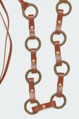 Faux Leather & Rings Belt