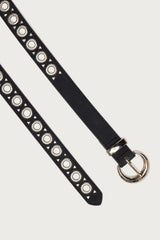 Grommet Faux Leather Belt