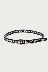 Grommet Faux Leather Belt