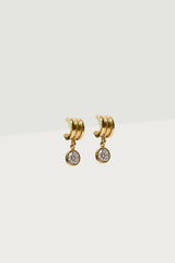 Faux Crystal Chunky Hoop Earrings