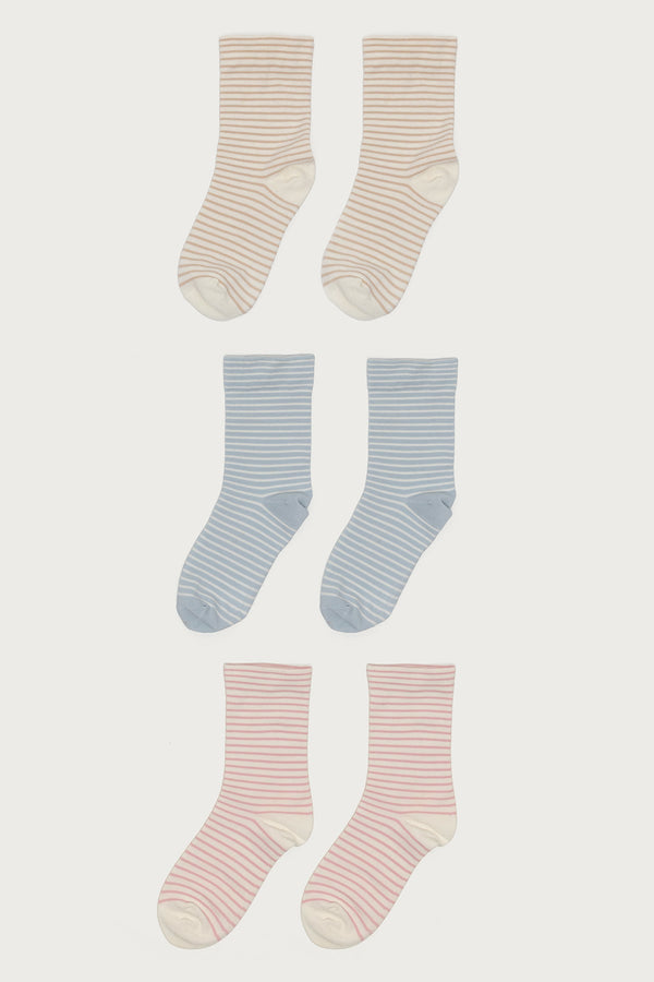 Pack Of 3 Striped Socks