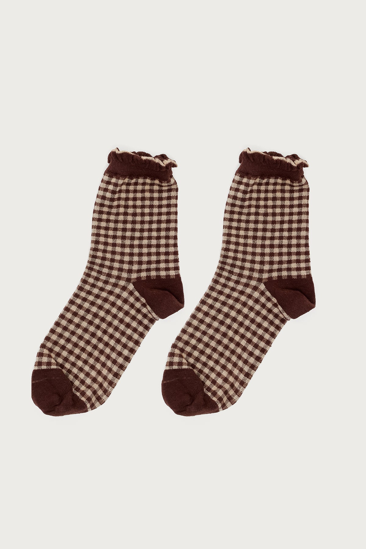 Frilled Gingham Socks