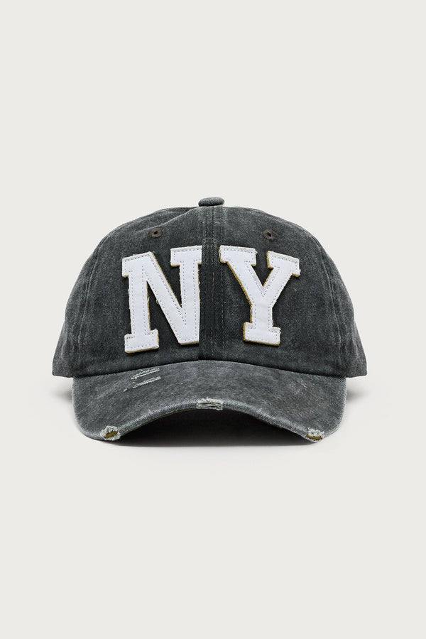 Ny Distressed Baseball Cap