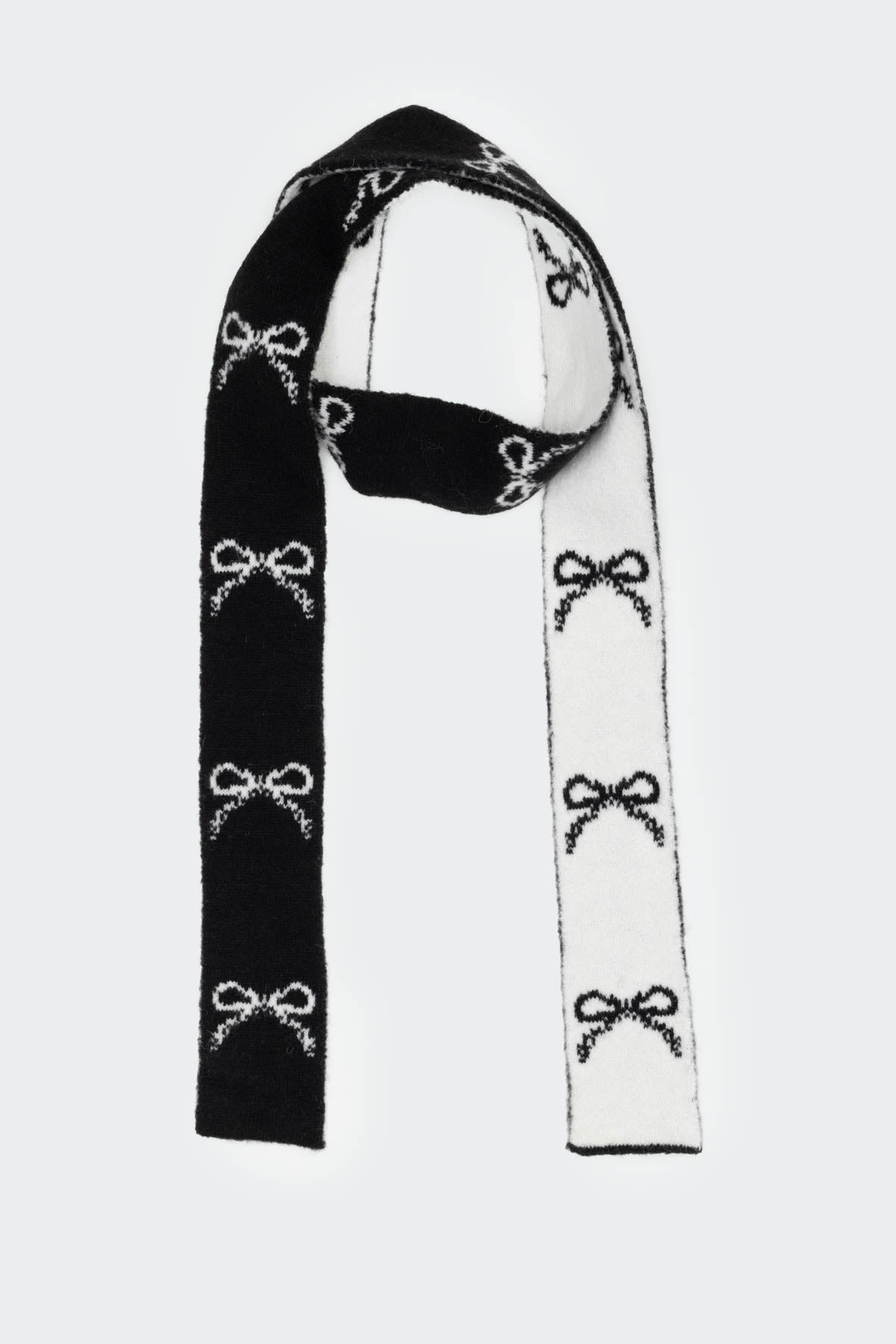 Bow Knit Skinny Scarf