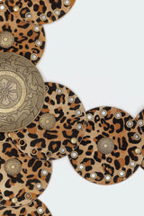 Leopard Faux Leather Western Disc Belt