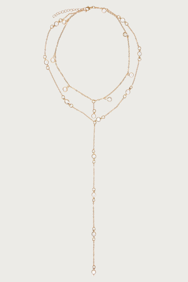 Faux Crystal Crush Cascading Necklace