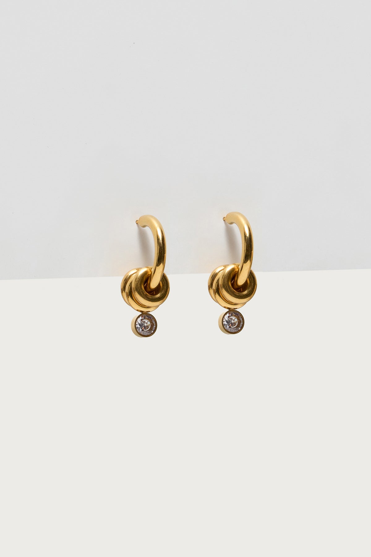 Rhinestone Stacked Hoop Earrings