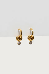 Rhinestone Stacked Hoop Earrings