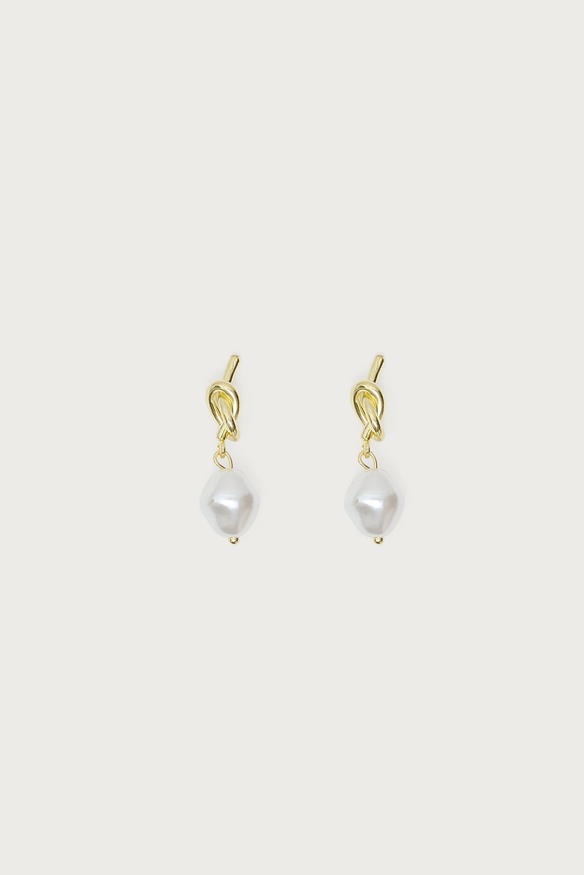 Knotted Pearl Charm Earrings