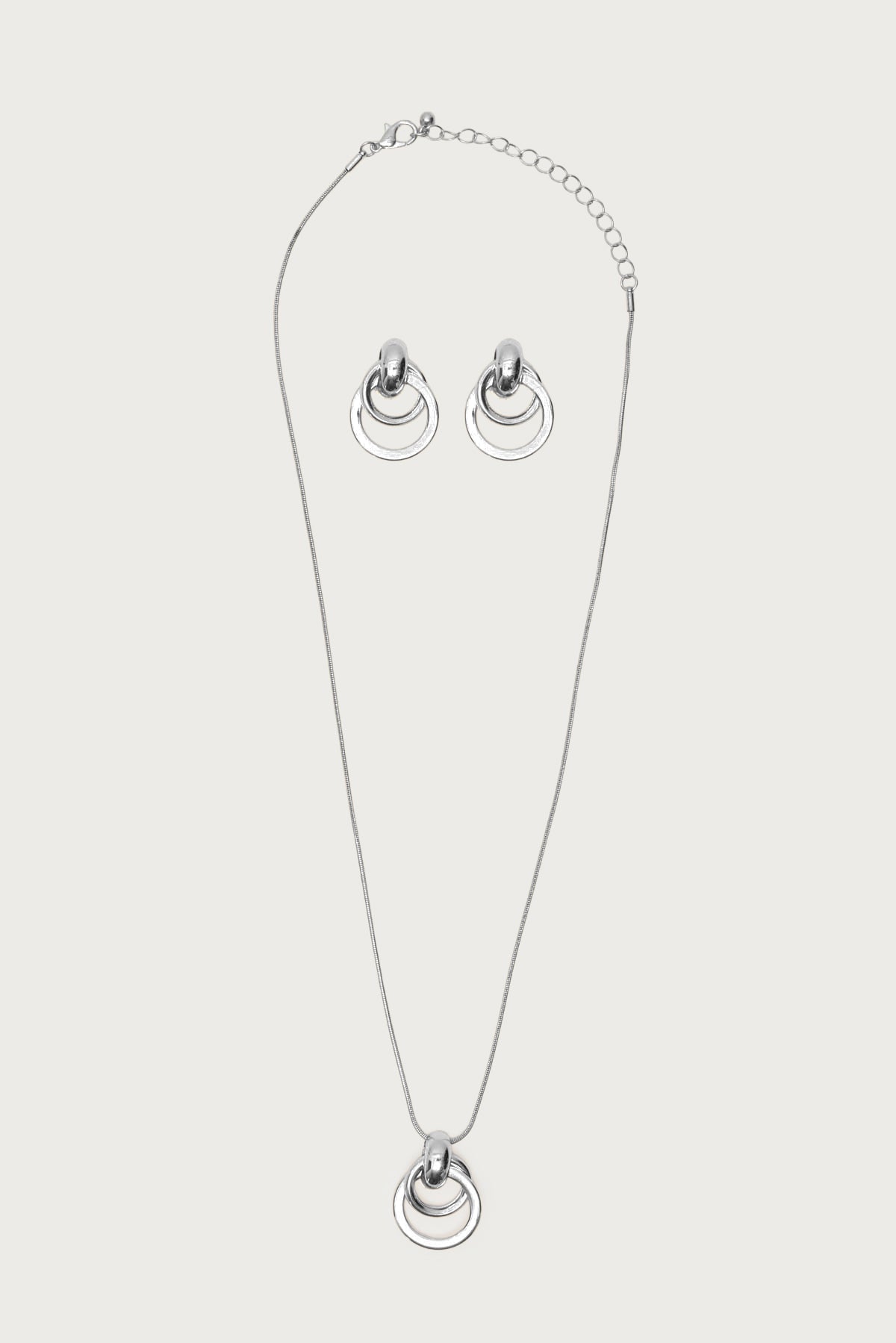 Paired Hoops Necklace & Earrings Set