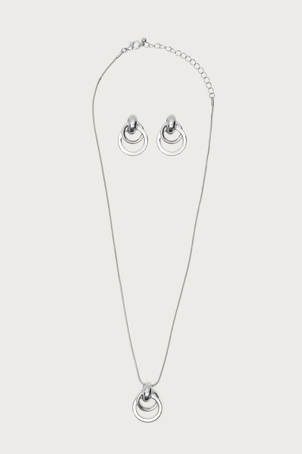 Paired Hoops Necklace & Earrings Set