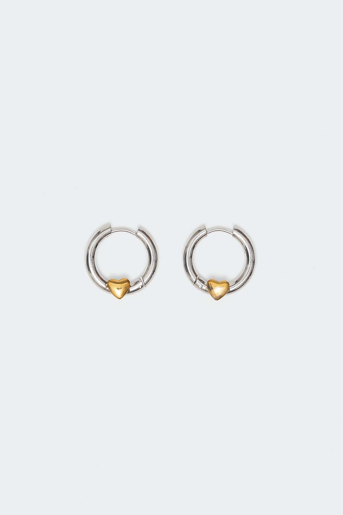 Golden Heart Hoop Earrings