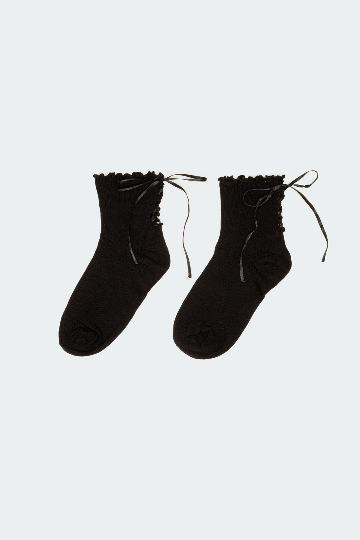 Lace Up Frilled Socks