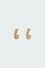 Rhinestone Hoop Stud Earrings